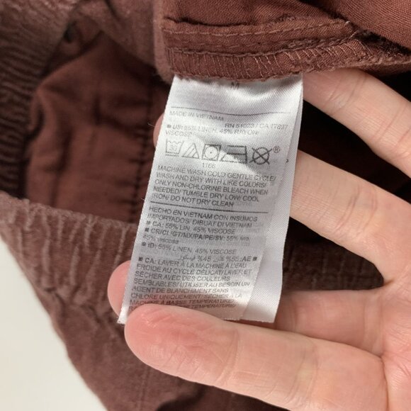 Old Navy Root Beer Brown Linen Blend Slim Leg Ankle Pant M - Picture 4 of 6